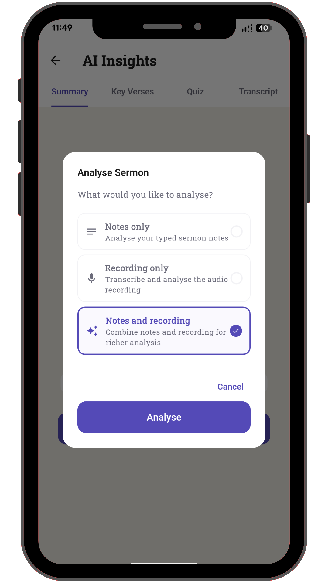 AI sermon analysis
